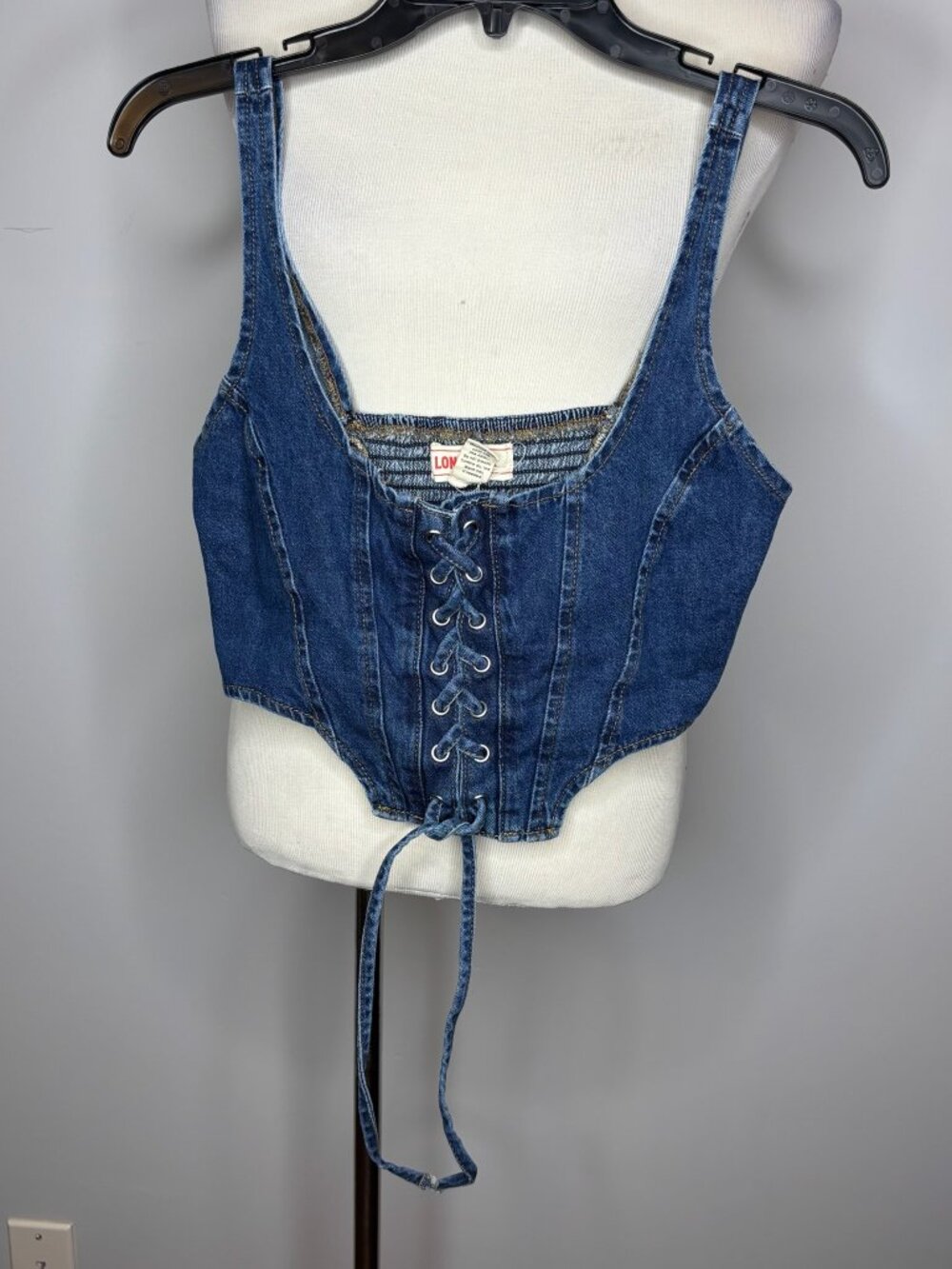 Lone Star - Blue Denim Corset Crop Top